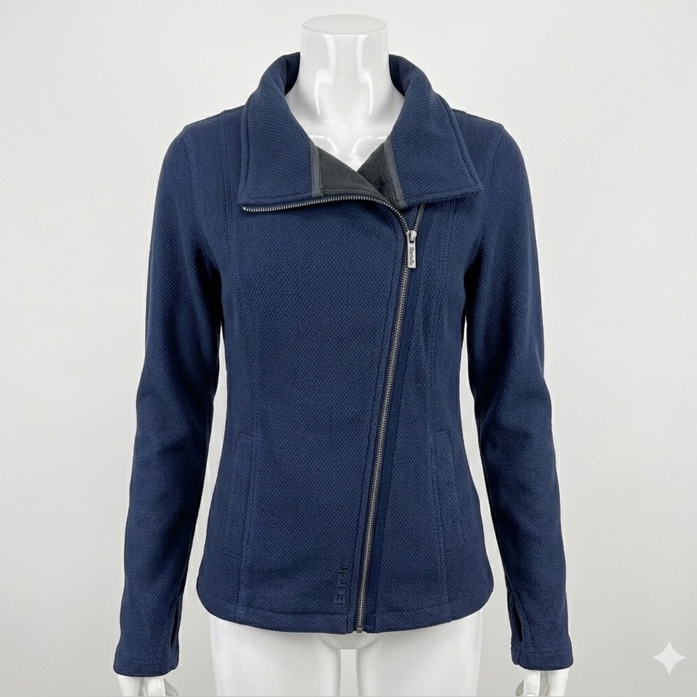 Bench Navy Blue Asymmetrical Zip Flannel Neck Jacket Women’s Small